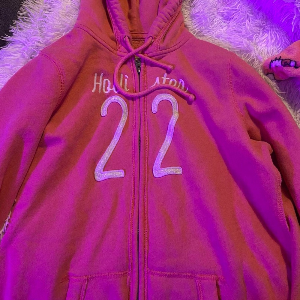 Hollister zip up pink